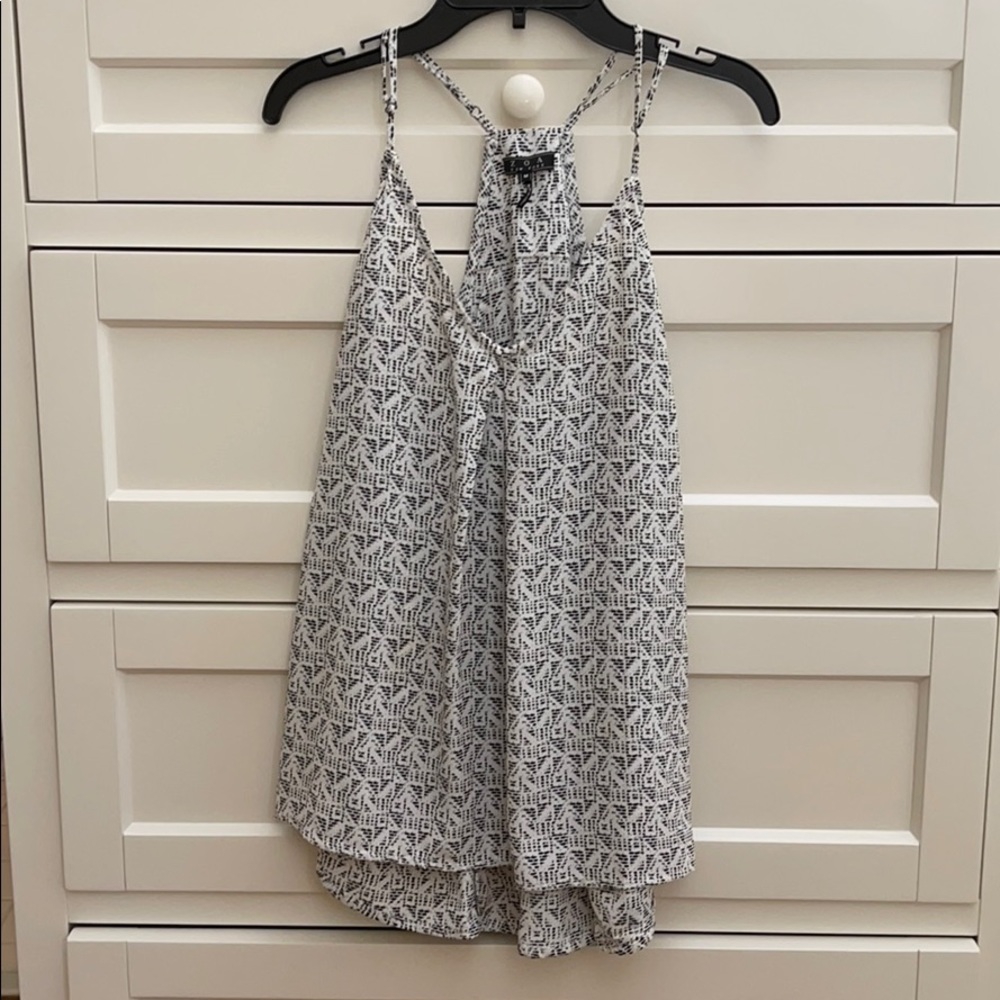 Black and white racer back tank - size M